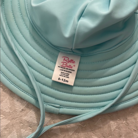 RuffleButts Aqua Sun Hat - Picture 2 of 3